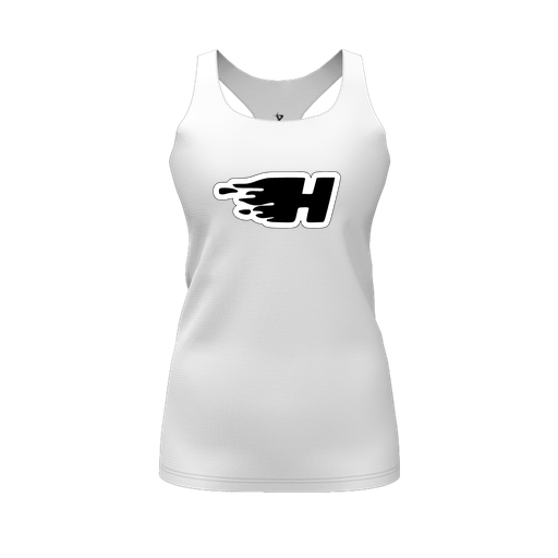 [CUS-DFW-RCBK-PER-WHT-FYS-LOGO2] Racerback Tank Top (Female Youth S, White, Logo 2)
