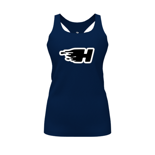 [FT0TRBNV-FYS-LOGO2] Decker Racerback Tank Top (Female Youth S, Navy, Logo 2)