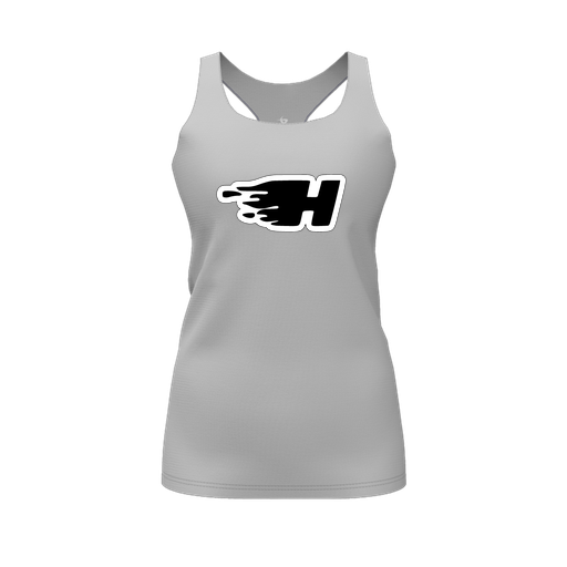 [FT0TRBGY-FYS-LOGO2] Decker Racerback Tank Top (Female Youth S, Gray, Logo 2)