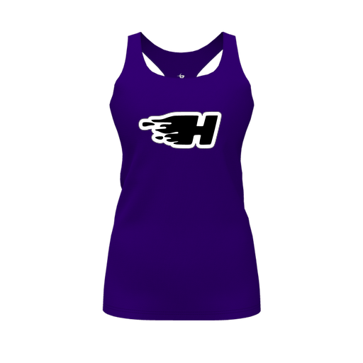 [FT0TRBPP-FYS-LOGO2] Decker Racerback Tank Top (Female Youth S, Purple, Logo 2)