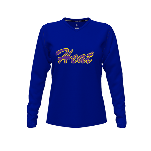 [FTLVCFRY-FYXS-LOGO1] Decker Comfort T-Shirt (Female Youth XS, Royal, V Neck, Logo 1, Long Sleeve)