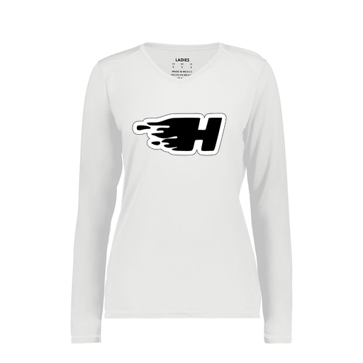 [6847.005.XS-LOGO2] Women's SoftTouch Long Sleeve (Female Adult XS, White, Logo 2)