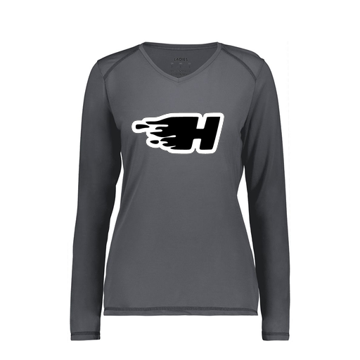 [6847.98D.XS-LOGO2] Women's SoftTouch Long Sleeve (Female Adult XS, Gray, Logo 2)