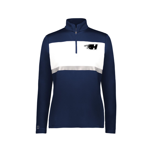 [222791.301.XS-LOGO2] Ladies Bold 1/4 Zip Pullover (Female Adult XS, Navy, Logo 2)
