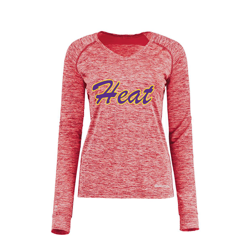 [222770.T20.XS-LOGO1] Ladies Electric Long Sleeve Shirt (Female Adult XS, Red, Logo 1)