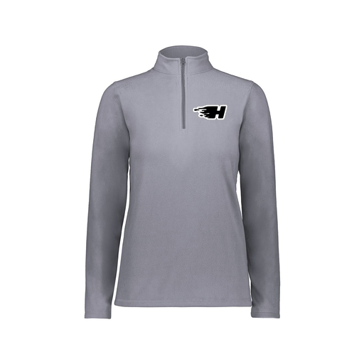 [6864.059.XS-LOGO2] Ladies MicroFleece 1/4 Zip Pullover (Female Adult XS, Gray, Logo 2)