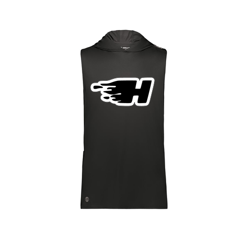 [222590.080.XS-LOGO2] Men's CoolDry Sleeveless Hoodie (Adult XS, Black, Logo 2)