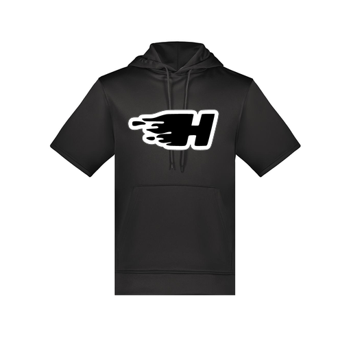 [6871.080.S-LOGO2] Men's Dri Fit Short Sleeve Hoodie (Adult S, Black, Logo 2)