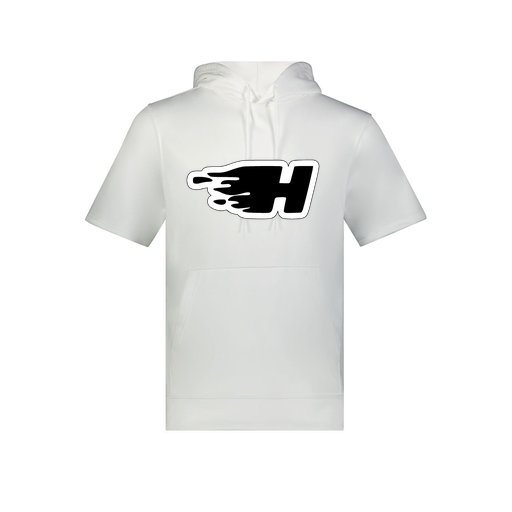 [6871.005.S-LOGO2] Men's Dri Fit Short Sleeve Hoodie (Adult S, White, Logo 2)