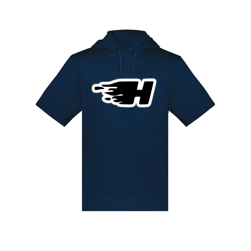 [6871.065.S-LOGO2] Men's Dri Fit Short Sleeve Hoodie (Adult S, Navy, Logo 2)
