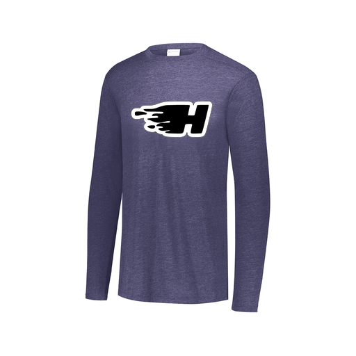 [FTLCUBNV-AXS-LOGO2] Decker Men's Tri-Blend T-Shirt - Long Sleeve (Adult XS, Navy, Logo 2)