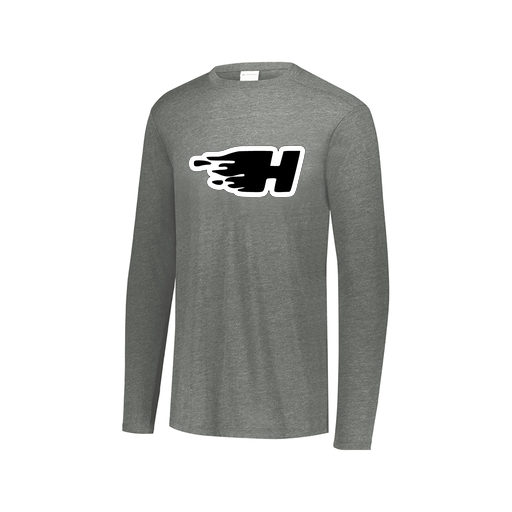 [FTLCUBGY-AXS-LOGO2] Decker Men's Tri-Blend T-Shirt - Long Sleeve (Adult XS, Gray, Logo 2)