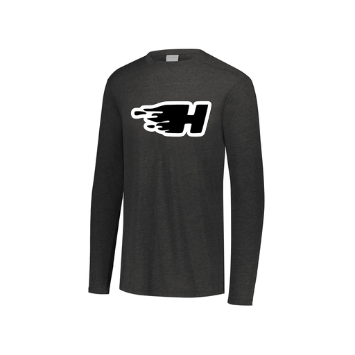 [FTLCUBBK-YS-LOGO2] Decker Youth Tri-Blend T-Shirt - Long Sleeve (Youth S, Black, Logo 2)