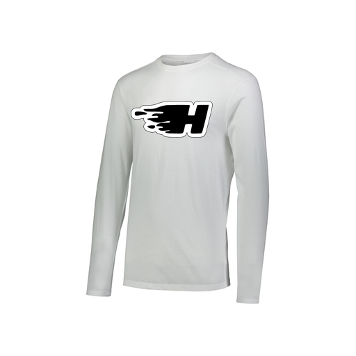 [3076.005.S-LOGO2] Youth LS Ultra-blend T-Shirt (Youth S, White, Logo 2)