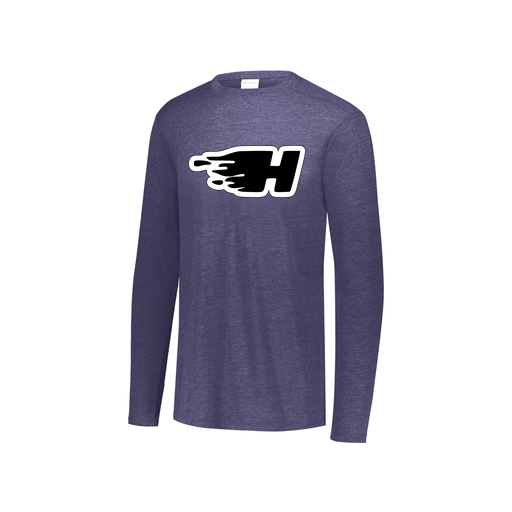 [3076.72N.S-LOGO2] Youth LS Ultra-blend T-Shirt (Youth S, Navy, Logo 2)