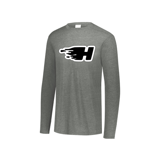 [FTLCUBGY-YS-LOGO2] Decker Youth Tri-Blend T-Shirt - Long Sleeve (Youth S, Gray, Logo 2)
