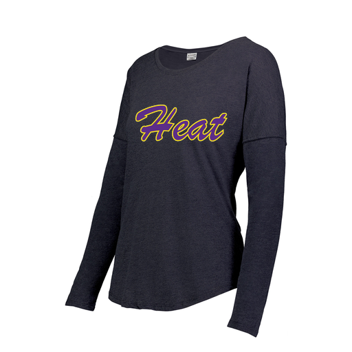 [FTLCUBNV-FAXS-LOGO1] Decker Women's Tri-Blend T-Shirt - Long Sleeve (Female Adult XS, Navy, Logo 1)